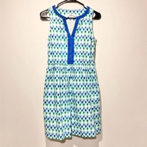 Vineyard Vines Teal Navy Print Cotton Dress 2